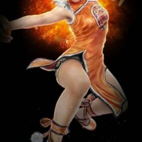 Kinesisk spill kvinnelig karakter 3d-modell