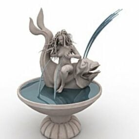 Mermaid Western Statue Fountain 3d model