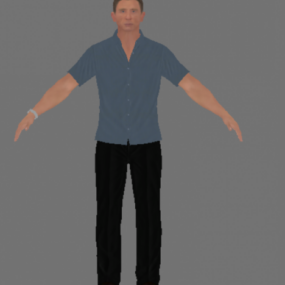 007 Daniel Craig Blue Shirt 3D model