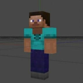 Mô hình 3d nhân vật người đàn ông Minecraft