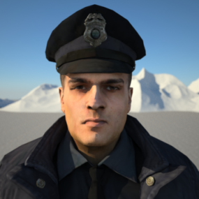 Modello 3d del personaggio del poliziotto