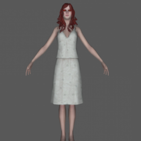نموذج شخصية إيفا فتاة ثلاثي الأبعاد