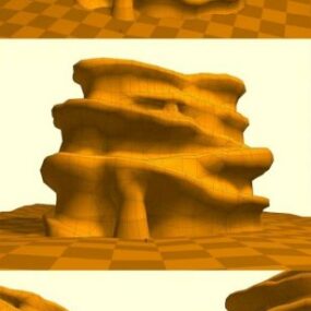 Realistisches 3D-Modell aus Felskiesel