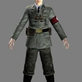 Modello 3d del personaggio dell'ufficiale della Wehrmacht