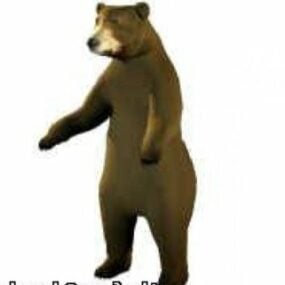 نموذج حيوان الدب البني ثلاثي الأبعاد