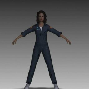 3D model mimozemské postavy Ellen Ripley