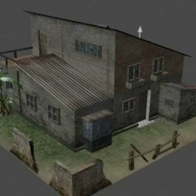 Old Wooden Warehouse 3d model