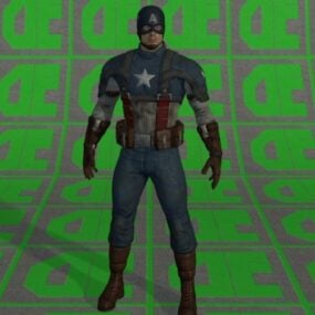 Model 3d Karakter Kapten Amerika Marvel