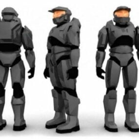 Conjunto de personagens do jogo Halo Master Chief Modelo 3D