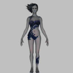 Model 3D kobiecej postaci wiedźmy