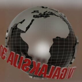 Logo du globe télé modèle 3D