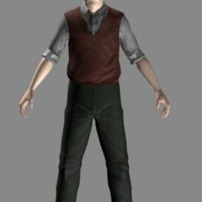 3D модель гражданского персонажа мужского пола