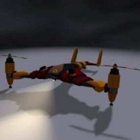 Modelo 3d del dron cuadricóptero