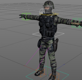 Soldato Rigged Modello 3d del personaggio