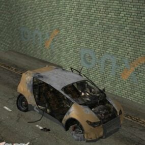 Sedan Destroyed Car 3d model