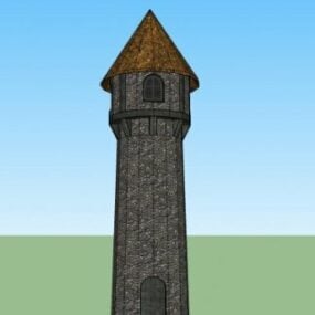 Mittelalterliches 3D-Modell des Sotne-Turmgebäudes
