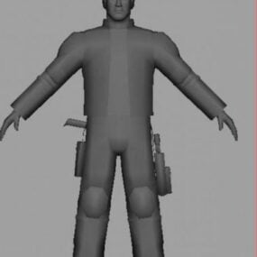 Model 3D męskiego łowcy nagród Low Poly