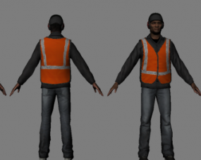 Road Worker Character 3d model