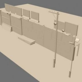 Wall Fence 3d model