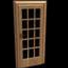 Houten raam glazen deur 3D-model