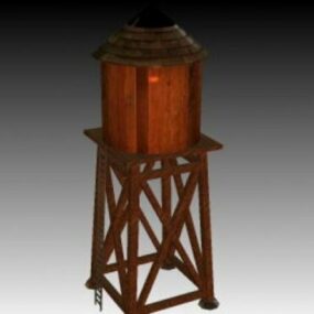 Wooden Water Tower 3d model