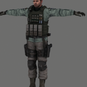 Chris Resident Evil Personaje modelo 3d