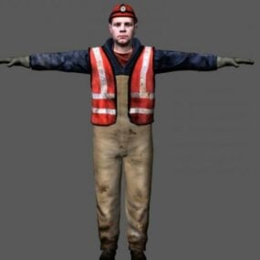 Worker Man Character 3d model