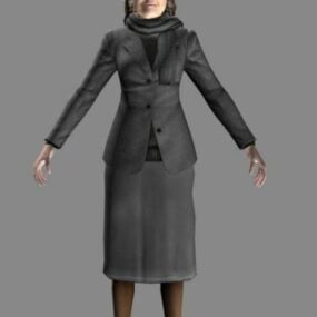 Personnage d'affaires féminin civil modèle 3D