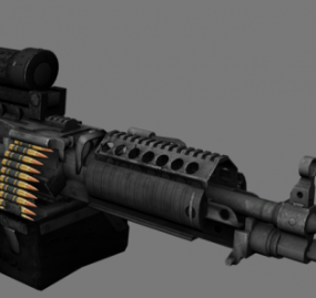 M249 Machine Gun 3d model