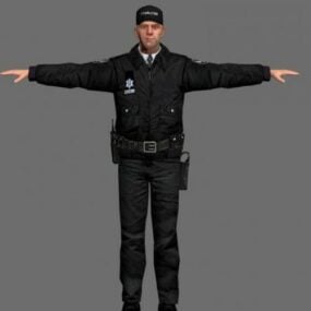 نموذج شخصية رجل الأمن ثلاثي الأبعاد