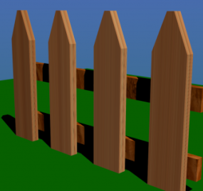 3D model domu dřevěný plot