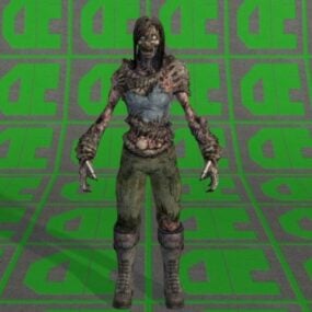 Lambent kvinnlig zombiekaraktär 3d-modell