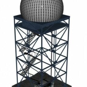 Model 3D wieży radarowej lotniska