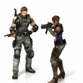 3D model postavy Sheva Kris Resident Evil