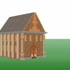 Pequeño edificio de iglesia modelo 3d