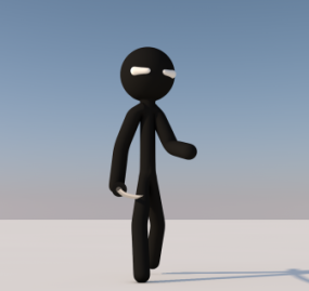 Animovaný Stickman Rigged  3D model postavy