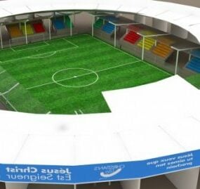 Football Goal Sport Equipment 3d model