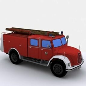 Magirus Deutz Caminhões de bombeiros estilo capô redondo da era dos anos 50 Modelo 3D