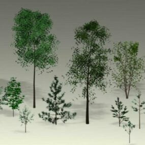 Modelo 3d de árboles de baja poli