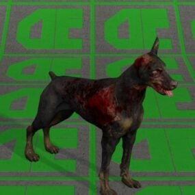 Model 3d Anjing Zombie Menakutkan