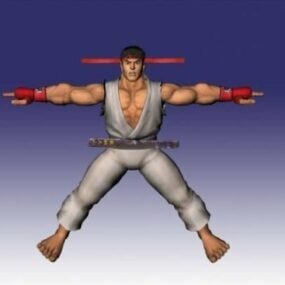Ryu Fighter Street karakter 3D-model