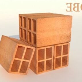 Bakstenen blokgebouw 3D-model