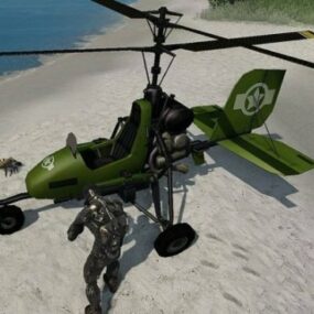 3д модель сверхлегкого вертолета