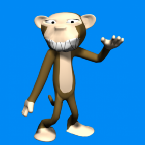 דגם תלת מימד של דמות מצוירת של קוף רע