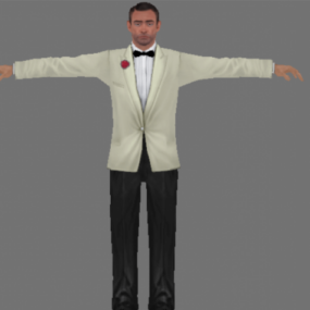 Sean Connery smoking blanc modèle 3D