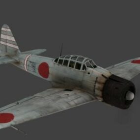 מיצובישי A6m Japan Aircraft דגם 3D