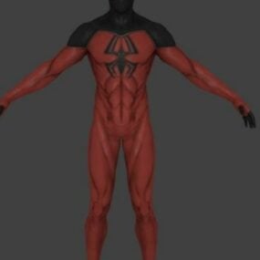 Model 3d Setelan Laba-laba Merah Spider-man