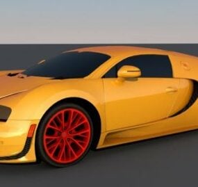 Gul Bugatti Veyron 3d-modell