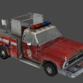 Pickup Fire Car 3d model