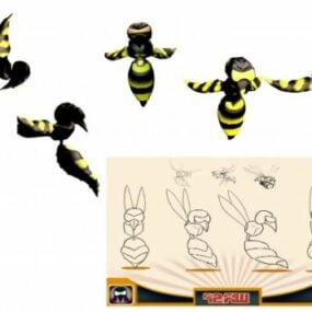 Wasp Animal Character 3d model